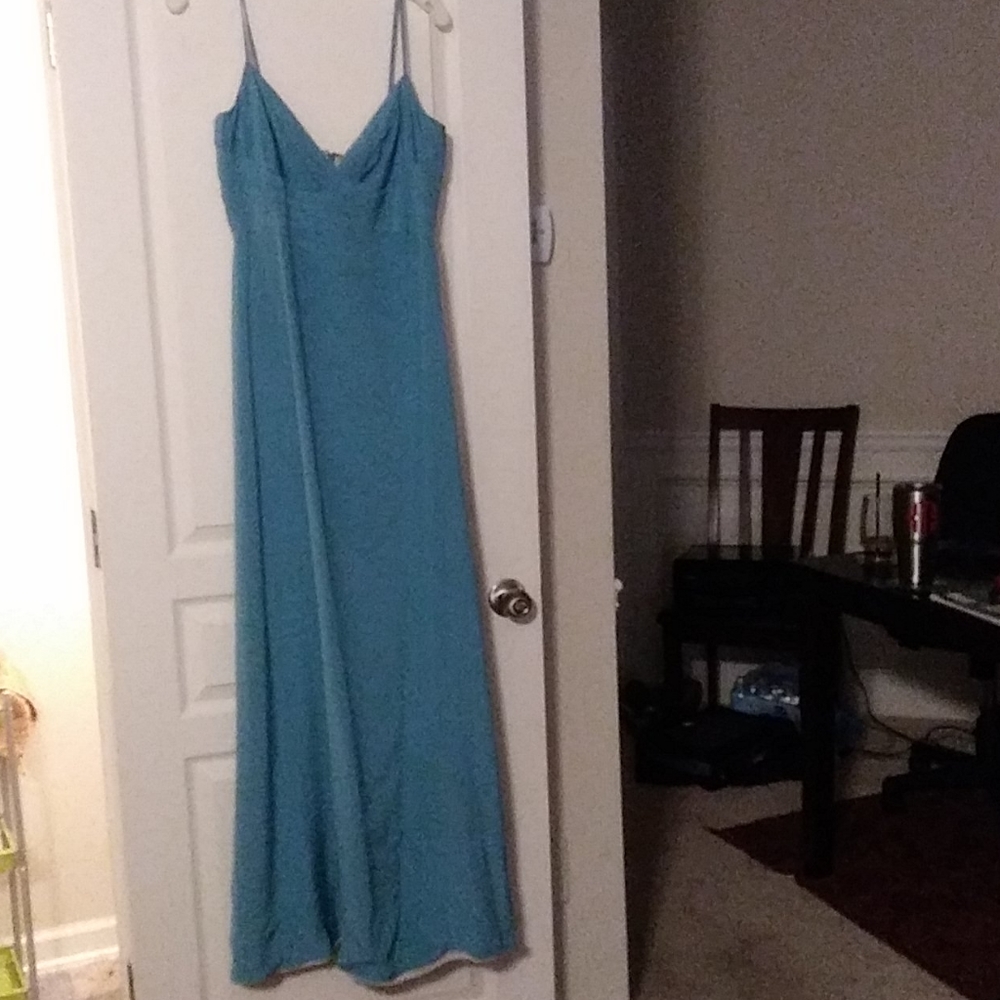 Blue Green Silk Gown